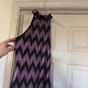 Haute Monde Black and Pink Patterned Dress